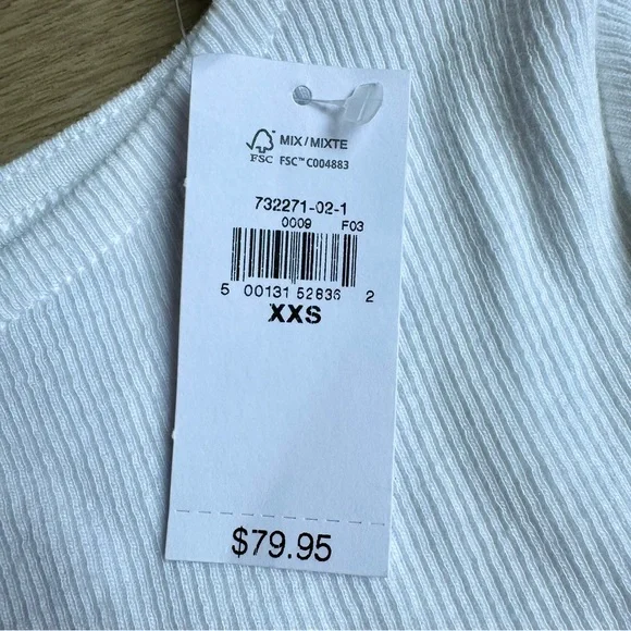 Gap Cotton Midi Dress Contrast White Tan XXS - Picture 8 of 8